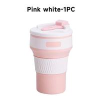350ML/500ML Silikoninis sulankstomas puodelis Sulankstomas puodelis su dangteliu Kavos kelionės lauke Nešiojami vandens gėrimo arbatos puodeliai 350ML white