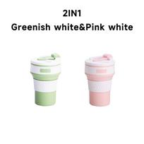 350ML/500ML Silikoninis sulankstomas puodelis Sulankstomas puodelis su dangteliu Kavos kelionės lauke Nešiojami vandens gėrimo arbatos puodeliai 350ML
