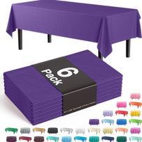 10 vnt. baltos vienkartinės plastikinės staltiesės, 54x108 coliai, stačiakampės, skirtos valgomajam ir lauko renginiams 137x274 cm