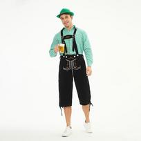 Vyrų vokiškas Oktoberfest kostiumas Suaugusiųjų scenos Cosplay kombinezonų komplektas 3XL black