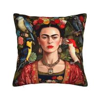 F-Frida K-Kahlo Pagalvės užvalkalas Poliesterio Pagalvės užvalkalas Dekoras Meksikos Menininkės Pagalvės užvalkalas Namų Užtrauktukas 45*45cm Peach skin 30*30(CM)-1Pcs