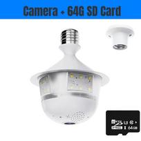 5MP WiFi E27 lemputės tipo apsaugos kamera, spalvotas naktinis matymas, dvipusis garsas, belaidis automatinis sekimas, žuvies akies objektyvas Bulb Cam add 64GB