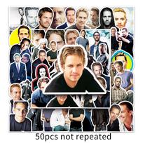 50 Paul Walker Graffiti Stickers for Laptops, Suitcases & Scooters - Waterproof & Decorative brown