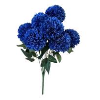 9 Heads Artificial Dandelion Bouquet Dyed Edged Silk Cloth Chrysanthemum Bunch Realistic DIY Floral Materials Artificial Flowers tamsiai mėlyna spalva