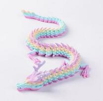 60 cm 3D spausdintas kristalinis drakonas, sukamasis lankstus drakonas, žaislas vaikams su ADHD, puiki dovana gimtadieniui 60cm