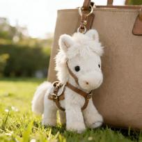 Ponytata Plush Pony Keychain With Anodized Finish And Gift Box For Kids And Teens balta