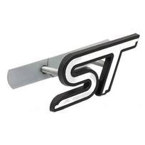 TQ0123D Metal ST Front Grille Emblem Badge Car Rear Trunk Auto Sticker For Ford Focus Mondeo Fiesta Edge Escort MK2 MK3 MK4 MK5 MK7