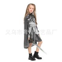 Halloween Children's Suit Cloak Cloak Costume Props Dress Up Female General Samurai Princess XL gray