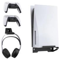 Sieninis laikiklis Rinkinys Plieninis laikiklis Playstation 5/PS5 Slim konsolei su valdiklio pakabinimo kabliuku Laikiklis PS5 priedams
