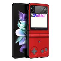 For Samsung Galaxy Z Flip 3 4 5 Hard Black Folding PC Phone Case Gameboy Boy Flip Game For Samsung Z Flip3 Cover Protect Shell Galaxy Z Flip 5 black