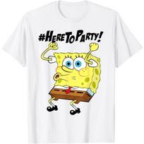 Spongebob SquarePants Here To Party T-Shirt T-Shirt XXXXL balta