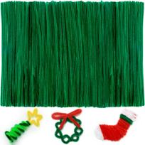 100/200/300 Pieces Green Pipe Cleaners, Christmas Craft Pipe Cleaners, Pipe Cleaners Chenille Stem, Pipe Cleaners Bulk, 100pcs tamsiai žalia spalva