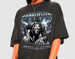 Frankenstein Shirt - Horror Movie Shirt,Halloween Tshirt,Classic Film Tee L gray