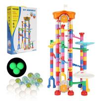 VEVOR Marble Run Set, 230 PCS with Motorized Elevator, with 15 Plastic Marbles, Marble Maze Building Block Brain Game 44.5 x 31 x 11.5 cm