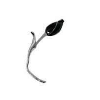 Elegant Tulip Brooch Electroplate Suit Charm Deco Clothing Pin Accessories  Valentine's Day Gift sidabras/juoda