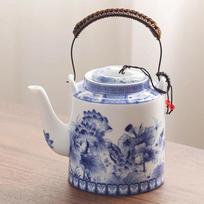 Large Capacity Ceramic Teapot Single Pot with Filter Screen Handmade Lifting Beam Pot Tea Kettle Filter Pot Tea Infuser Tea Set