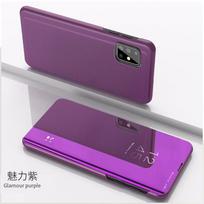 Išmanusis veidrodinis atverčiamas dėklas, skirtas Samsung Galaxy A12 A22 A32 A52 A72 A21S A31 A41 A51 A71 S20FE S21 Plus M21 M31 M51 M52 S10 Lite dangtelis Samsung S21 Plus violetinė