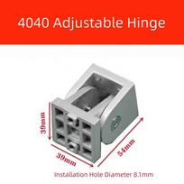 Zinc Alloy Hinge Connector Sliding Base Adjustable Hinge Right Angle Connector Flexible Pivot Aluminum Profile