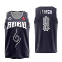 Naruto Anbu Kakashi #9 Basketball Jersey Adult Kids Casual Vest Gym Tank Top Summer Breathable Quick-drying Sleeveless T-Shirt M gray