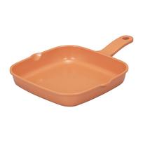 CB Japan Grill Square 18 x 18 Grill Plate that can be used for grilling Ceramic coating inside and Dishwasher Copan Pan, cm, Terracotta, fish, beige