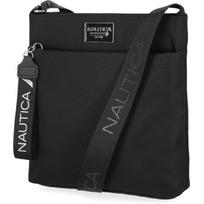 Nautica Diver Nylon Small Women's Crossbody Bag Purse with Adjustable Shoulder Strap black