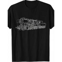 Steam Locomotive Series 52 Vintage BR 52 T-Shirt | Casual Crew Neck, Slight Stretch Fabric, Regular Fit, Geometric-Pattern, Perfect For Men, M juoda