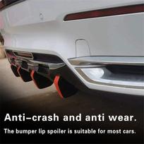 4x Black + Red Car Rear Bumper Diffuser Lip Molding Garnish Shark Fin Universal white