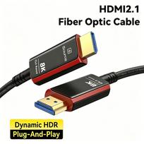 Fiber Optic HDMI 2.1 Cable CL3 In-Wall Rated, 8K 4K 120Hz, HDR eARC HDCP 2.2&2.3 3D, Compatible with PS5 PS4 AMD NVIDIA HP Devices 2m