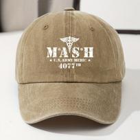 MASH  Fashion Printed Baseball Cap Vintage Dad Hat Outdoor Casual Sun Hat 1pc brown