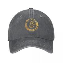 Vintage Baseball Cap Snapback Hats Bitcoin Gold Spring Autumn Cap Crypto Btc Blockchain Geek Water Washing Casquette Vintage Adjustable gray