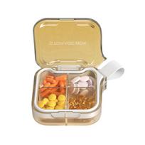 Pill Box Easy to Carry Pills Organizer with Handles And Leak-Proof Compartments Holder for Travel Gym Work S geltona
