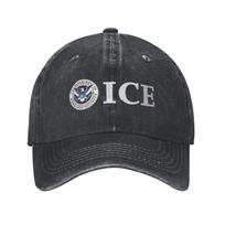 ICE Imigracijos Laisvalaikio Beisbolo Kepuraitė Žygiai Žvejyba Trucker Kepuraitė Pavasarinė Kvėpuojanti Poros Moterų Gatvės Stiliaus Beisbolo Kepuraitės One Size gray