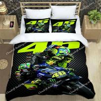 Motociklo Laivyno VR-46 Rašto Antklodės Užvalkalas Su Pagalvių Užvalkalais Mikropluošto 3D Skaitmeniniu Spaudiniu Patalynės Komplektas Viengulis Dvigulis Karalienės Karaliaus 155x200cm white