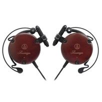 Audio-Technica ATH-EW9 Headphones, Wired, Earhook, On-Ear, Wood Housing, Brown, Compact
