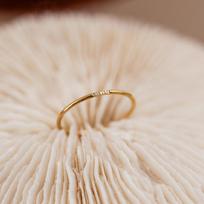 Ultra-Fine Zircon Titanium Steel Ring for Women: Elegant, Minimalist Design, Non-Fading Size 9 beige