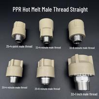 Liansu PPR Male Threaded Hot Melt Connector for Cold/Hot Water Pipe, 1 Inch. Hot Melt 20-1/2 Inch Male Thread