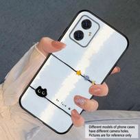Animacinis Mėnulio Katė Motorola Moto G 04 G05 G14 15 24 34 35 54 55 75 84 85 Edge 40 50 Fusion 60 Fusion silikoninis minkštas telefono dėklas Motorola Edge 30 Fusion white