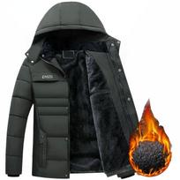 „Parka“ Vyriški paltai Žieminė striukė Vyriška su storu gobtuvu, vandeniui atspari viršutinė apranga Šiltas paltas Tėvų drabužiai Kasdieniai vyriški paltai Dovanos 4XL žalia