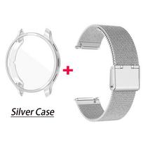 Metalinis dirželis skirtas Garmin Venu 3 3S 2S Smart Watch apyrankei + dėklas Garmin Vivoactive 4 4s apyrankei Garmin Venu 2 Plus dangteliui Garmin Venu 2 sidabras