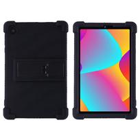 Silikoninis dėklas, skirtas TCL Tab 8 LE/WiFi MSoft su reguliuojamu stovu ir atspariais smūgiams sustorėjusiais kampais. juoda