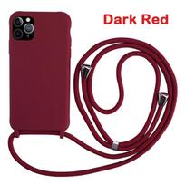 Kryžinė apyrankė Silikoninis dėklas IPhone 16 15 14 13 12 11 Pro Max XSMAX XR 8 7 Samsung S25 S24 S23 S22 S21 Ultra Plus S21FE A15 A55 A16 A53 A14 A54 Samsung S21 Plus tamsiai raudona spalva