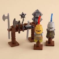 MOC Viduramžių Scenos Statybinių Blokelių Rinkinys Karinė Stovyklavietė Vikingų Karių Kareiviai Palapinė Užkarda Piratų Laivas Arklienas Pilies Sienos Blokeliai Plytos Žaislas