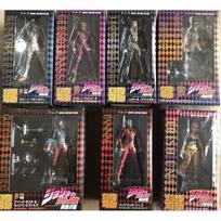 JoJo Super Action Figure Bucciarati, Giorno, Mista, Abbacchio, Narancia, Fugo, Trish 7-Figure Set JoJo's Bizarre Adventure Exhibition black