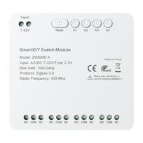 4 kanalų ZigBee jungiklio modulis su bevolte DC 32V kontaktu Avatto ZWSMMD-4-32V