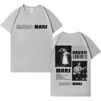 2026 Singer Bruno Mars Tshirt Men Women Pop Casual Short Sleeve TShirt Men Aesthetic High Quality Gothic Crewneck Top Fans Gift 4XL white