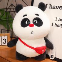 Cute Banbu Panda Dun Dun Plush Doll Large Ornament Pillow Sofa for Children with Birthday Gifts 35cm (about 0.7kg) black