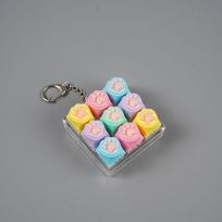 9key Silicone Cat Paw Keypad Decompression Toy Mechanical Keyboard Switch Tester Decompression Key Keychain Gift for Girls gray