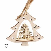 3 vnt. snaigių medžio papuošalų kaimiškas kalėdinės eglutės pakabinamas ornamentas C beige