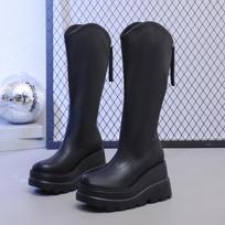 New mouth tall tube slim boots women's tall boots thick sole cm~ cm knight boots 43 gray
