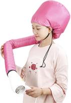 Portable Hooded Hair Dryer Bonnet Cap Hands Free for Quick Dry Deep Condition and Styling pink